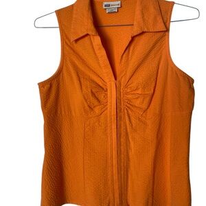Faded Glory stretch, sleeveless top in a vibrant orange color. Size.M (8-10)